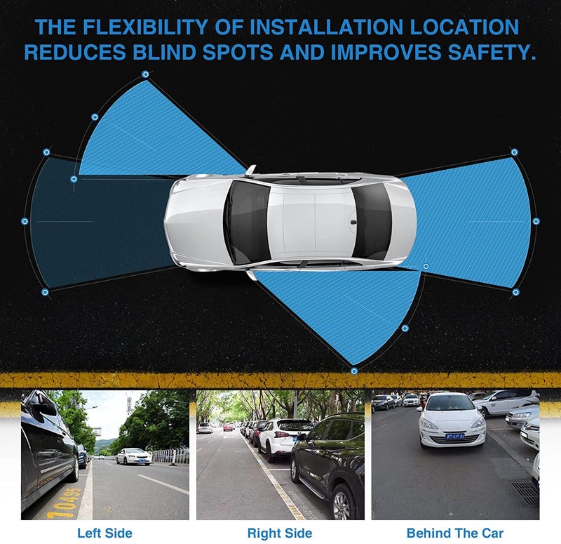PARKVISION Mini Car Side View Camera/Rear View Camera/Front View Camera with Rotatable Lens,Paste Installation,Upside Down Flip Image Function Without Guideline - Image 2